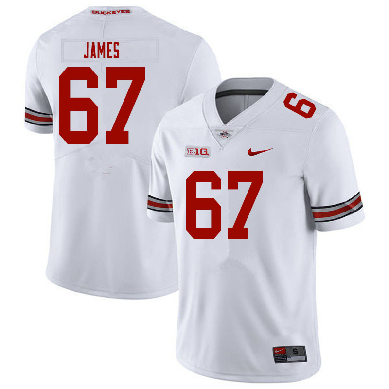 Men #67 Jakob James Ohio State Buckeyes College Football Jerseys Sale-White